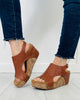 Sunshine Strut Wedges in Cognac Floral