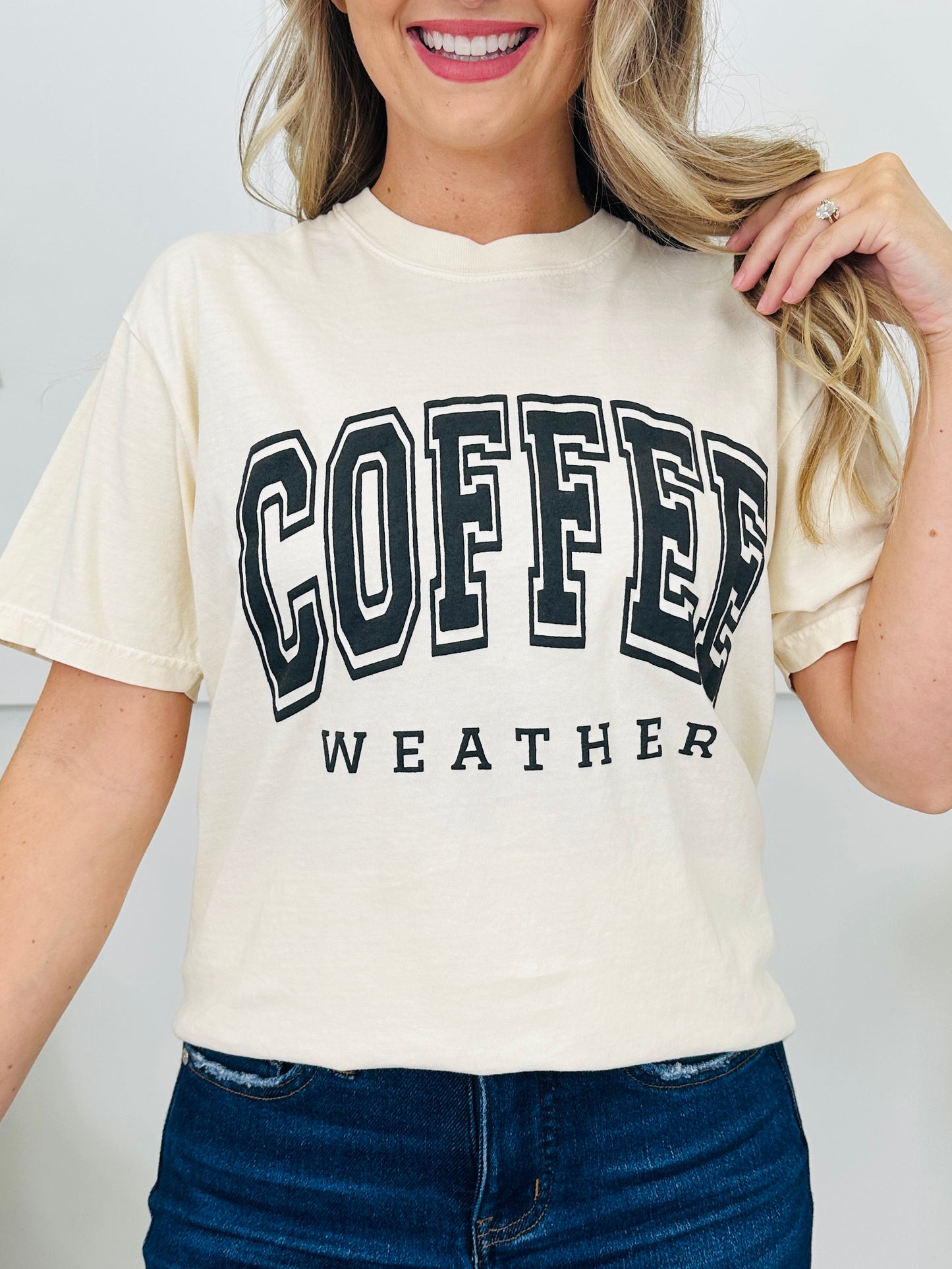 Coffee Weather Graphic Tee in Ivory