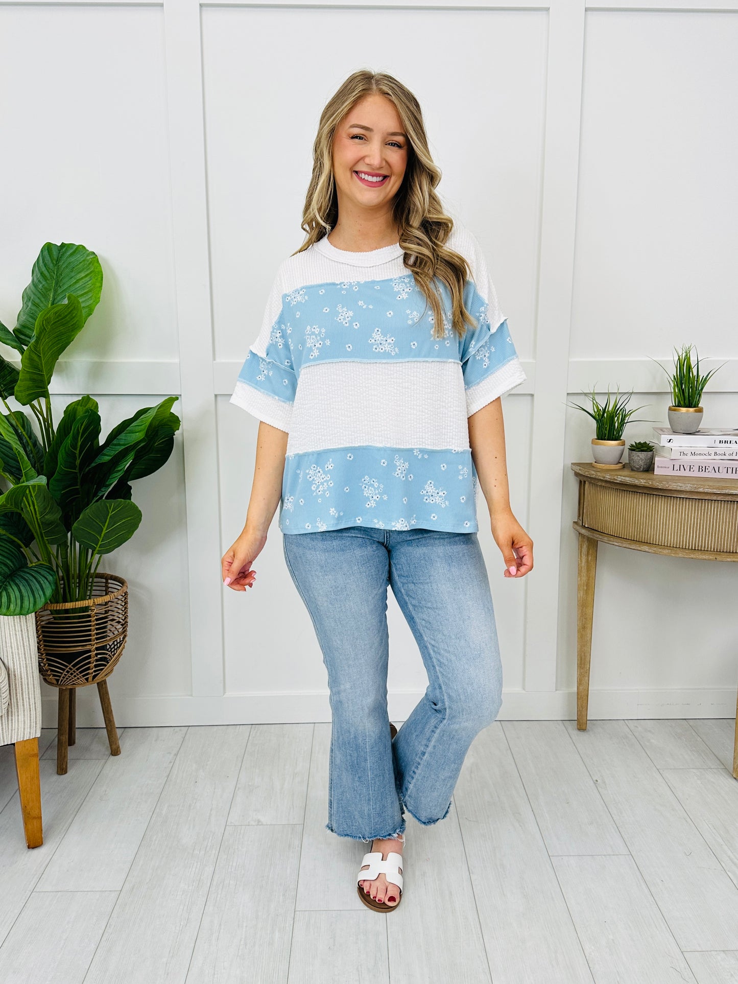 Harbor Mist Floral Top