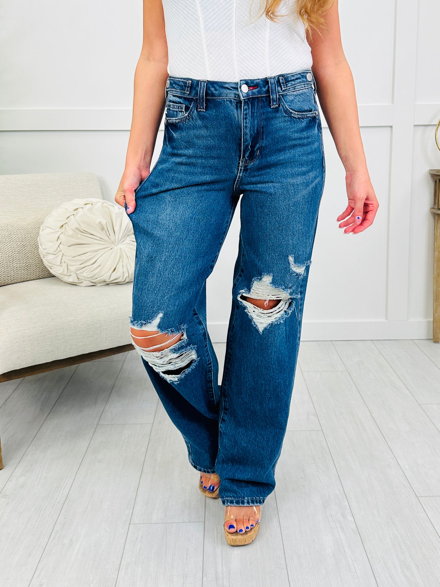 Judy Blue Fit To Flatter Straight Leg Adjustable Column Jeans