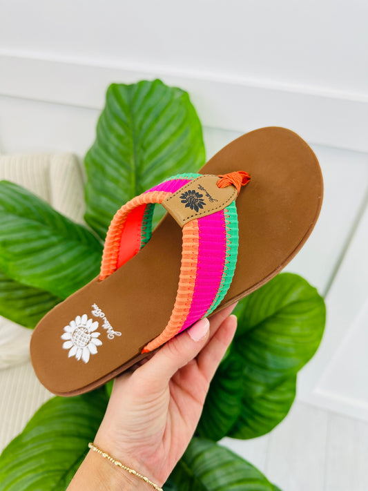 Heatwave Harmony Flip Flops In Pink Multi