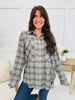 Fall for Plaid Top In Dk Sage