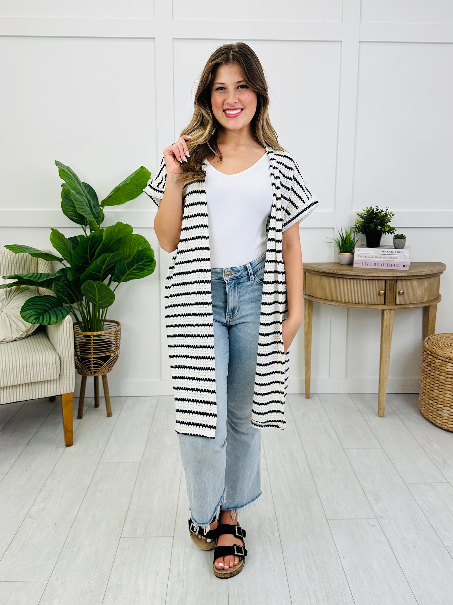 Earn Those Stripes Cardigan In Black