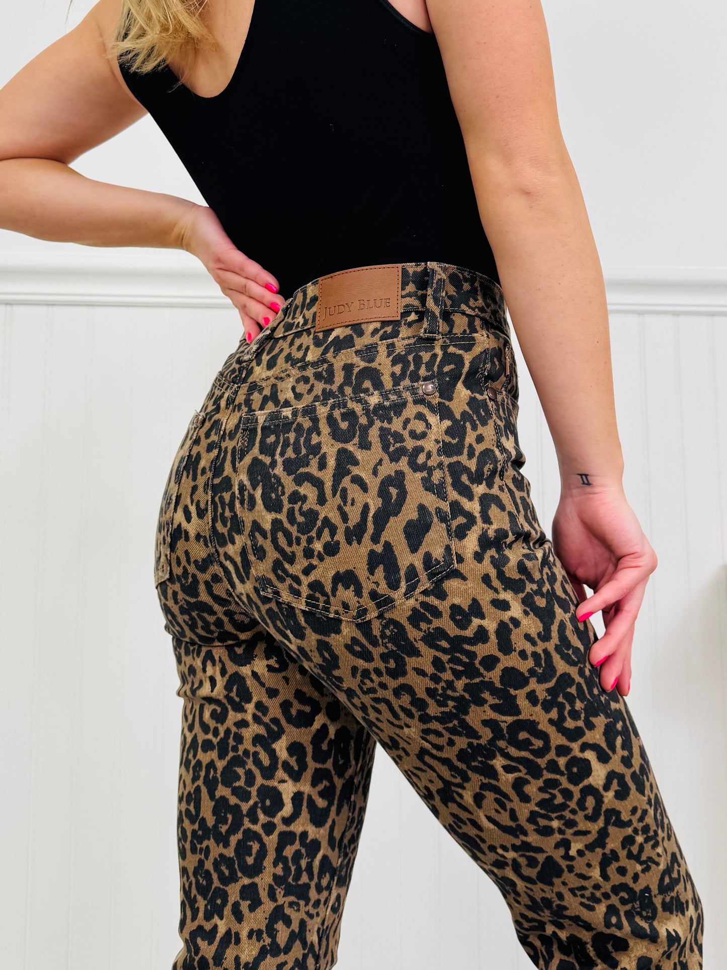 Judy Blue Leveled Up Leopard Bootcut Jeans