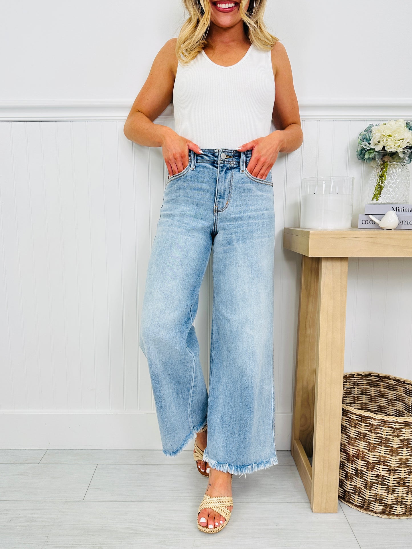 Judy Blue Ankle Ready Ankle Wide Leg Jeans