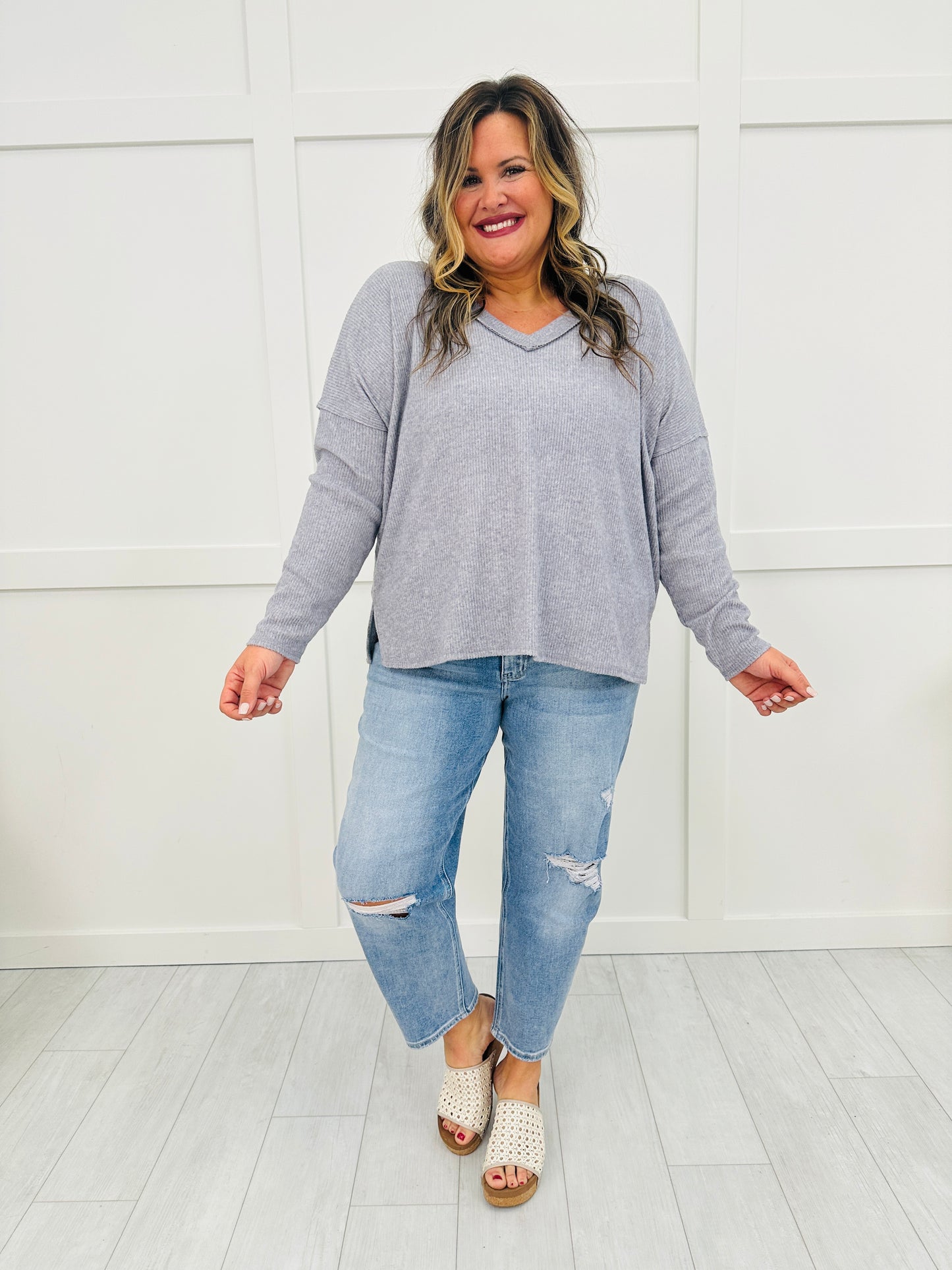 DOORBUSTER! REG/CURVY All Day Ease Top- Multiple Colors!