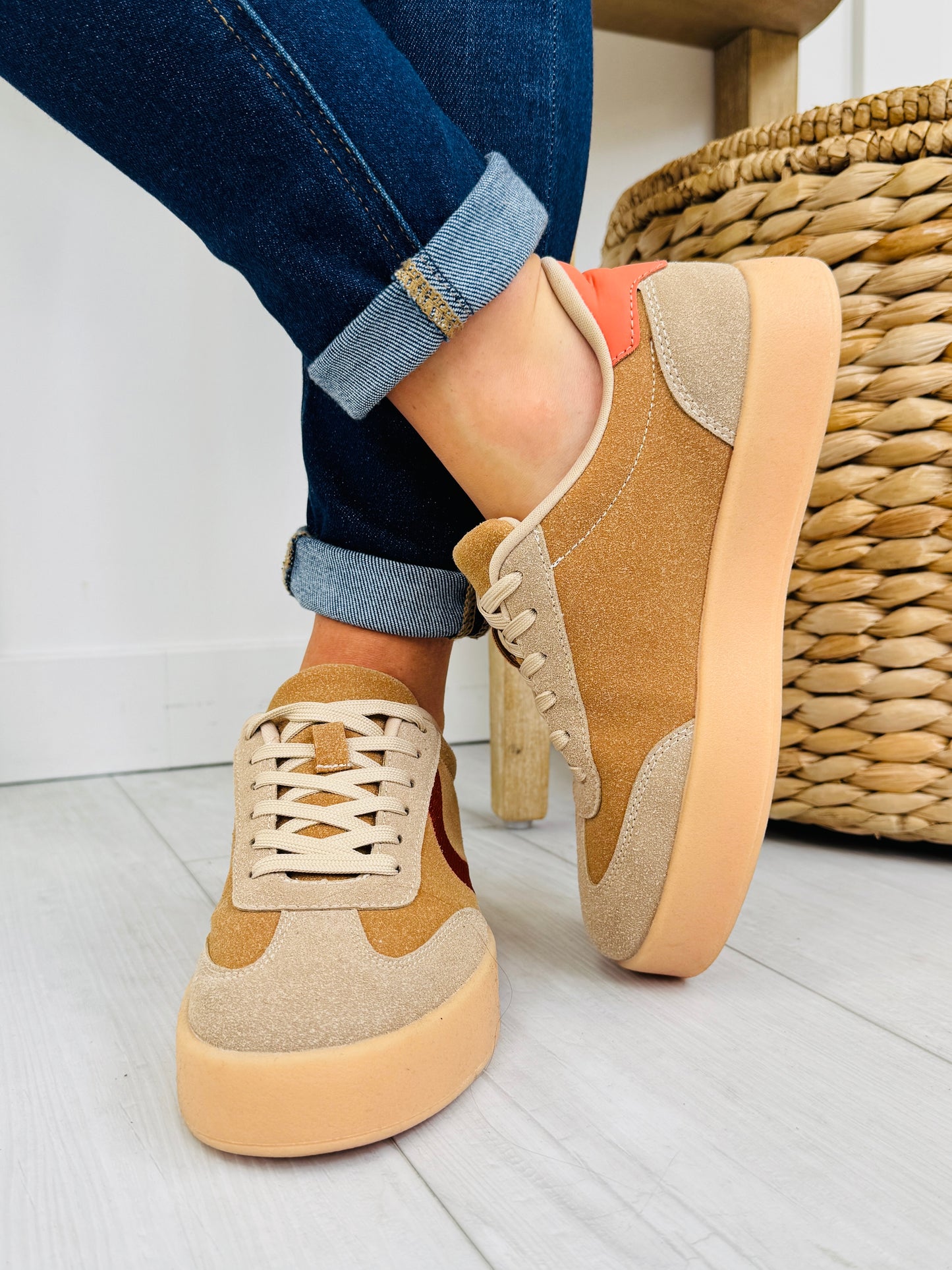 Made You Move Sneakers in Camel/Orange