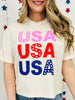 Pink Red And Blue USA Graphic Tee