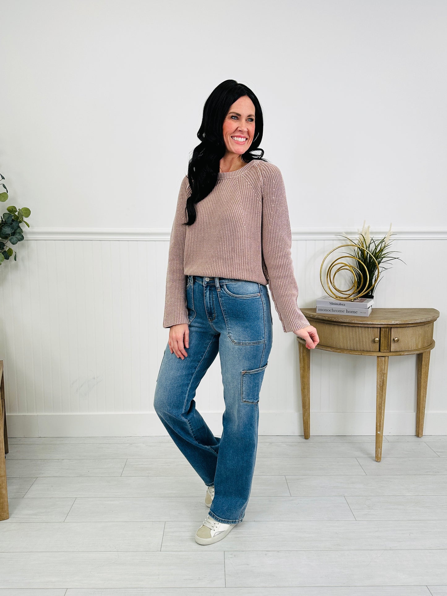 Judy Blue Cool and Collected Cargo Straight Jeans