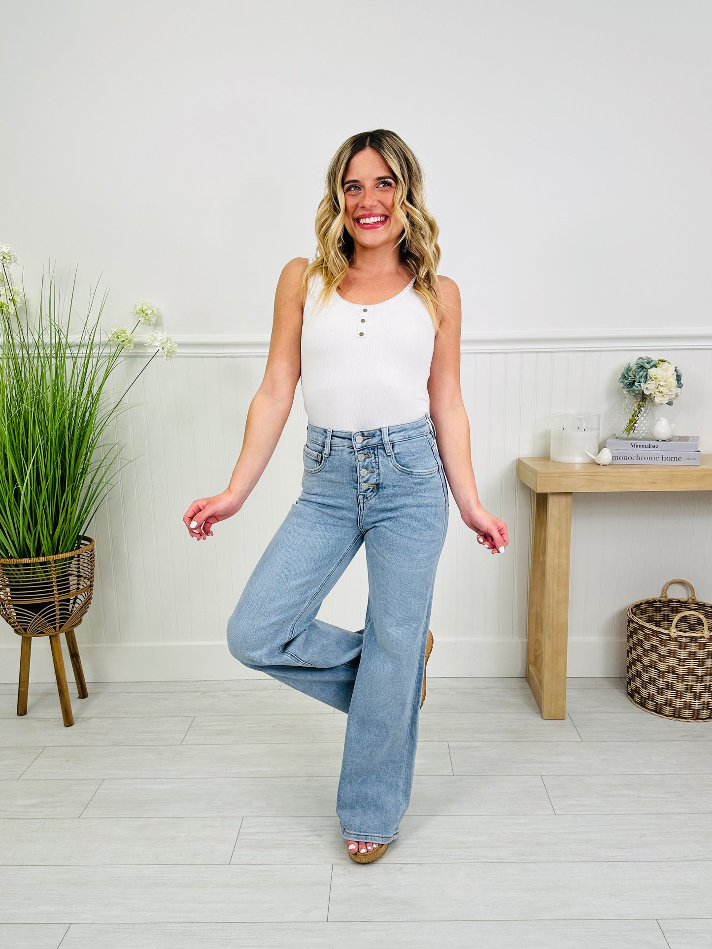 Three of a Kind Tummy Control Wide Leg Jeans in Three Inseams