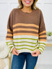 Autumn Streaks Sweater In Mocha/Oatmeal