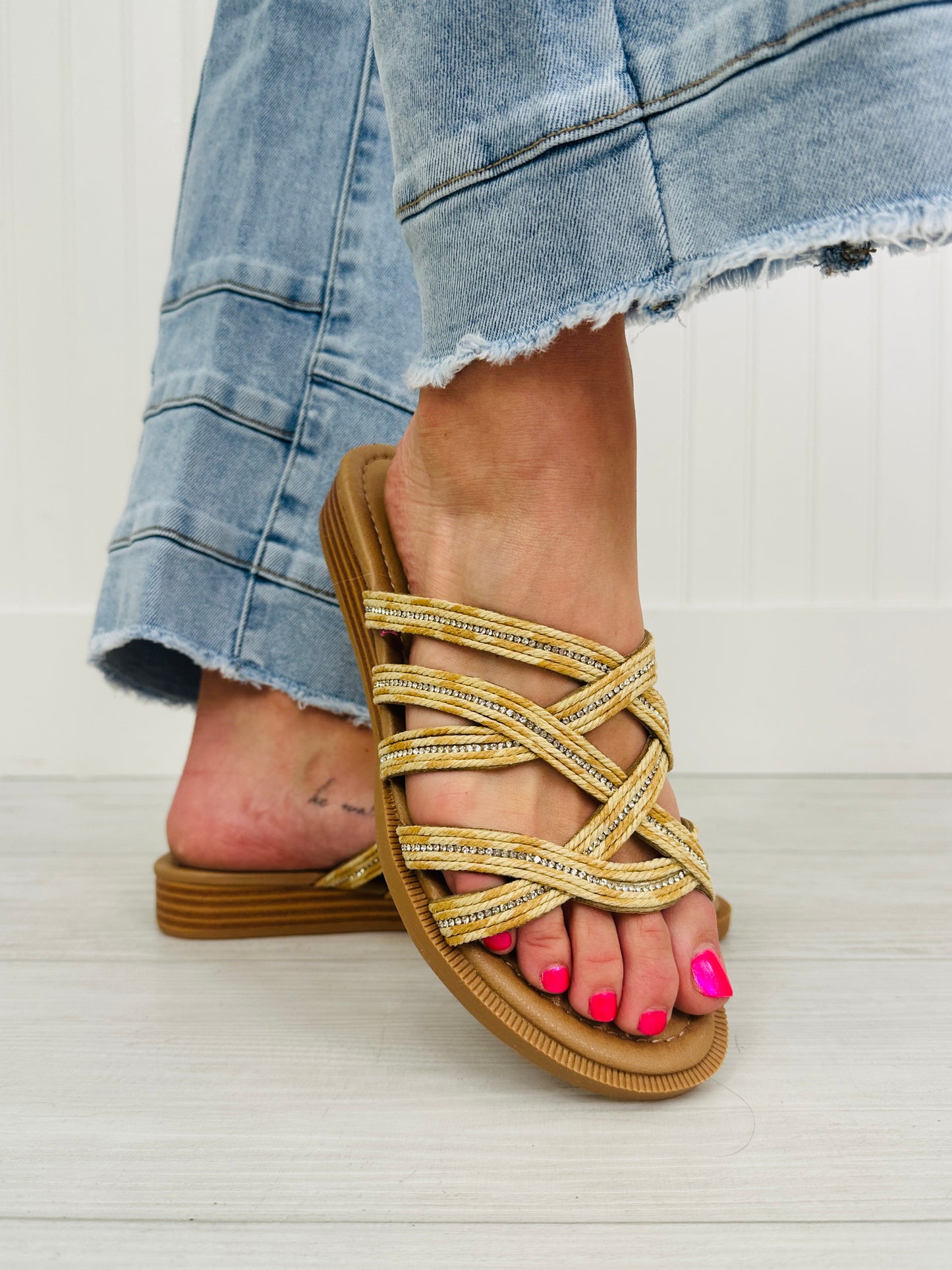 Braided Comfort Sandals In Natural