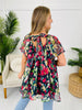 Floral Sketch Top in Dark Navy