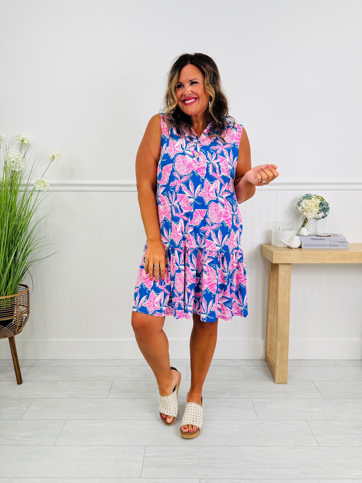The Gone Coastal Dress In Cape Cod Print