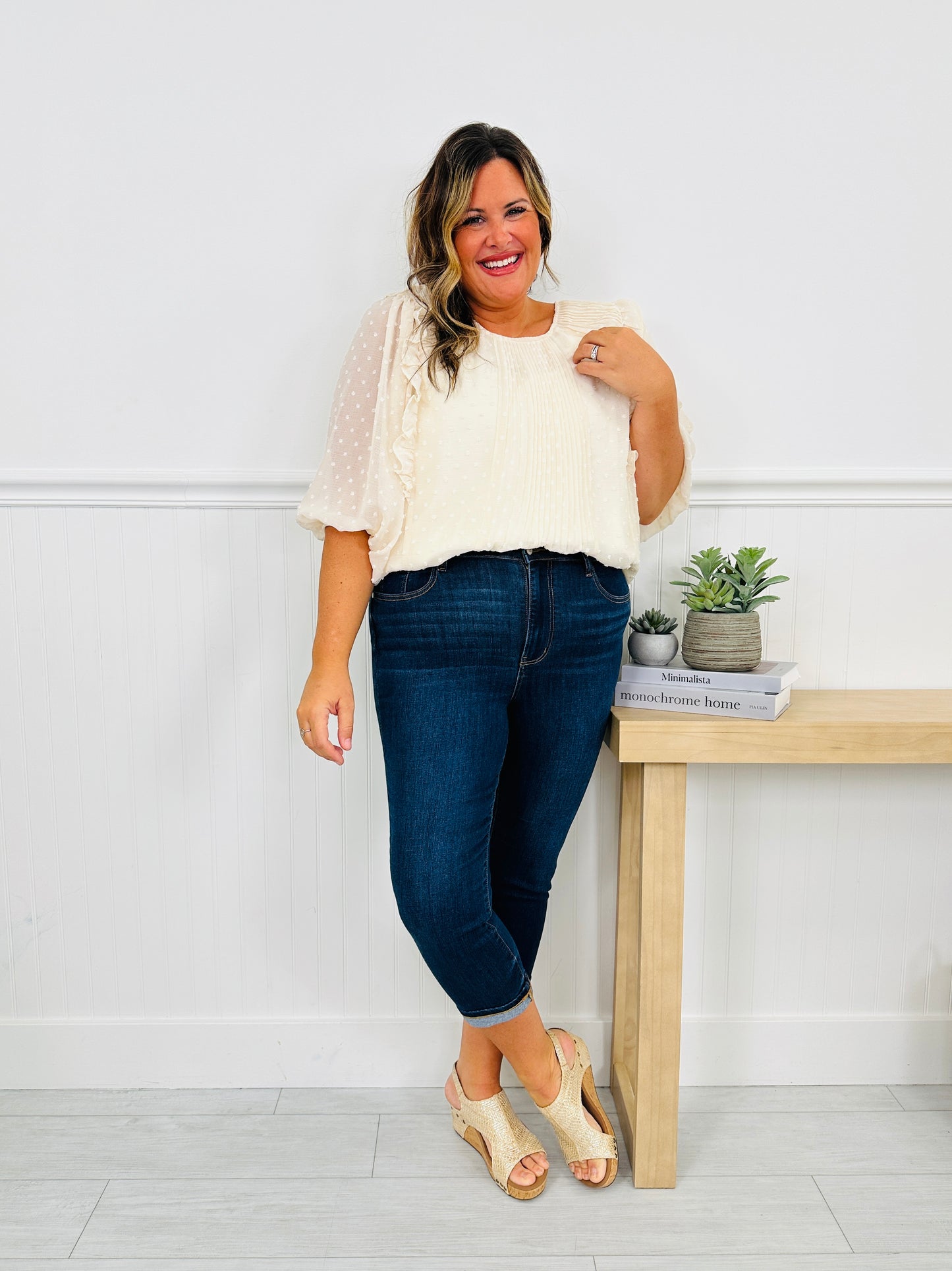 Judy Blue New Beginnings Cuffed Capri Jeans