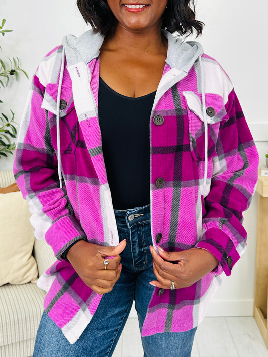 DOORBUSTER! Cabin Whisper Shacket in Lt Plum