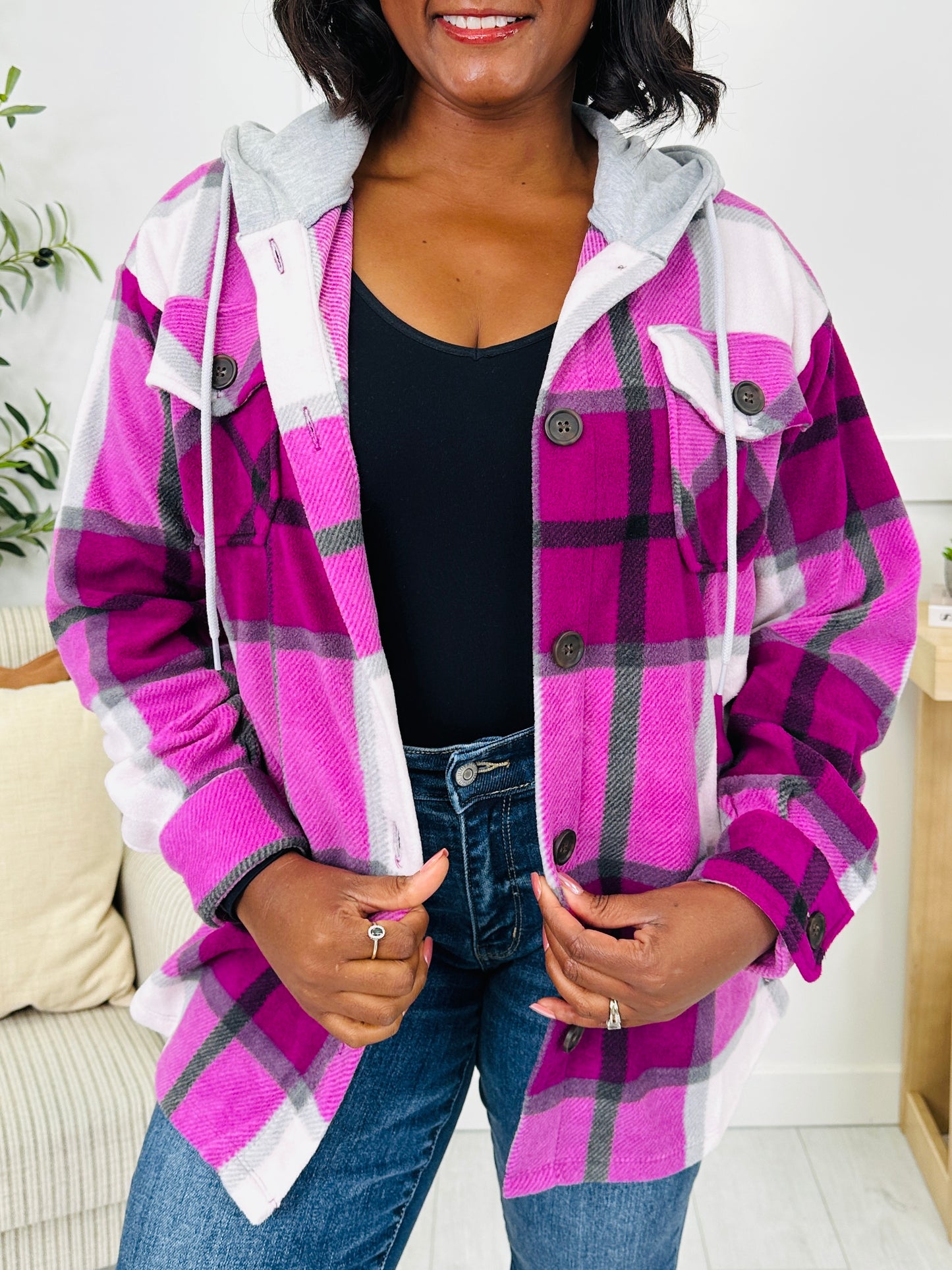 DOORBUSTER! Cabin Whisper Shacket in Lt Plum