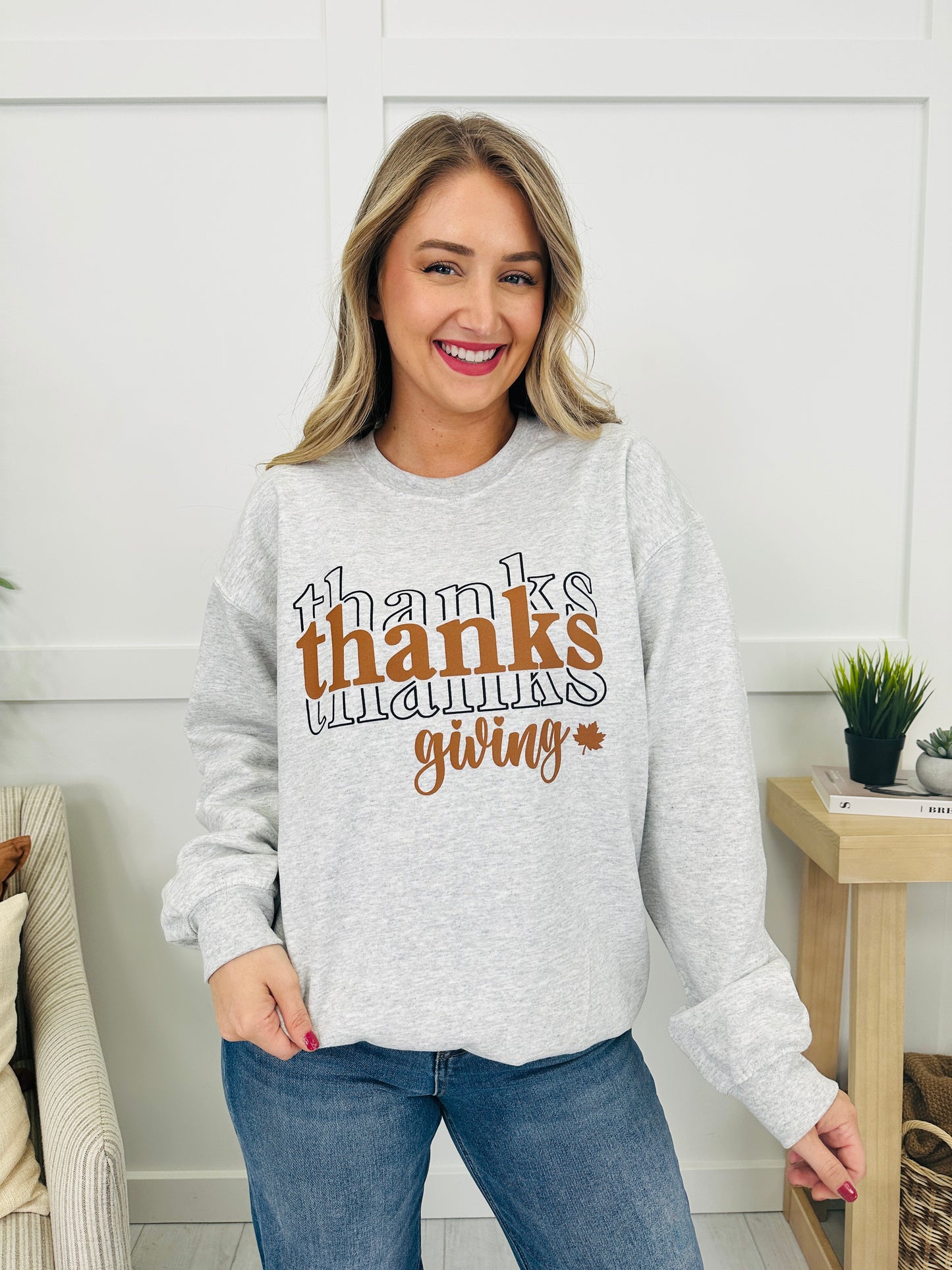 Thanksgiving Graphic Crewneck Sweatshirt- Multiple Colors!