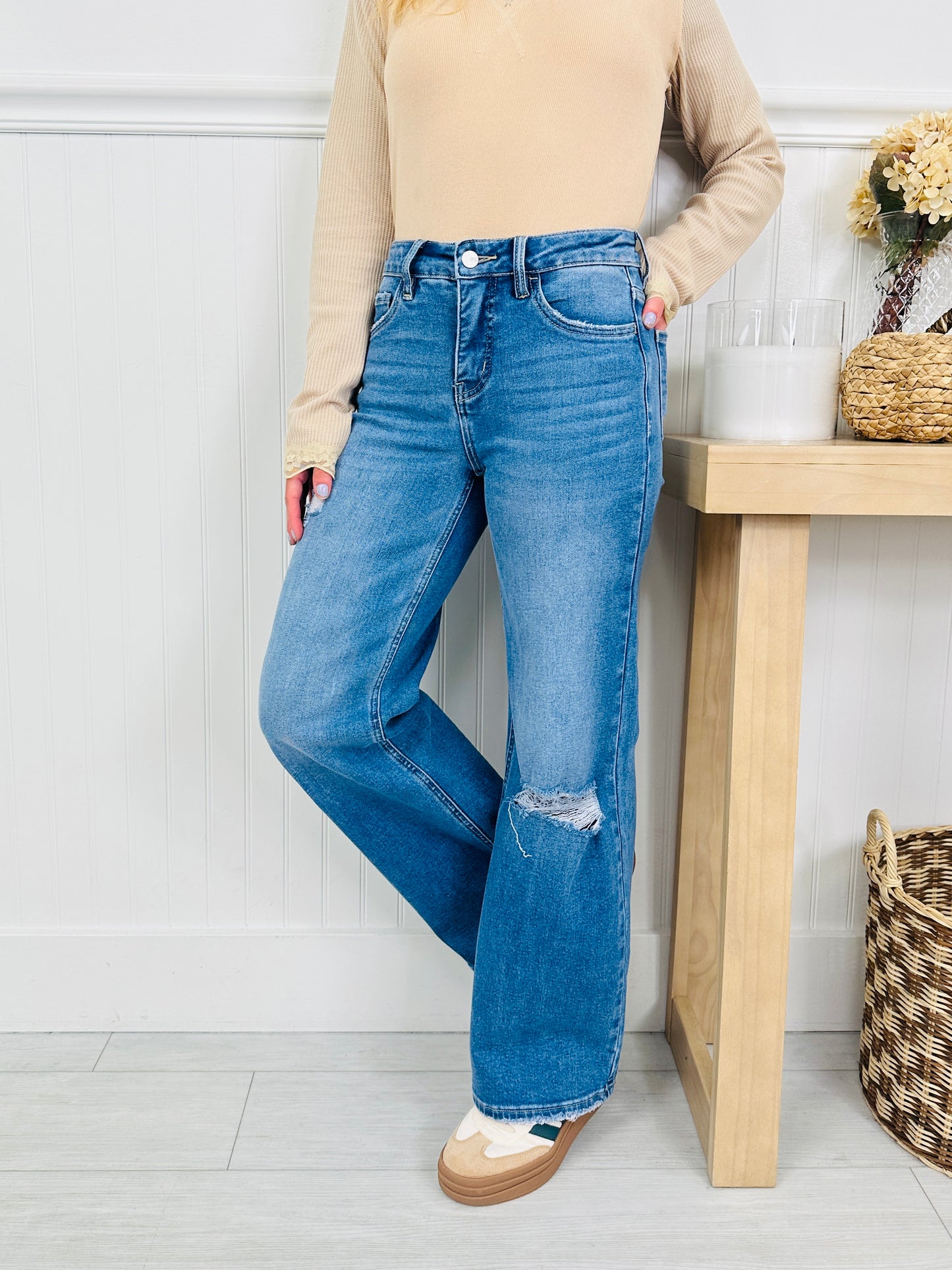 Relaxed & Ready Wide Leg Tummy Control Jeans In Multiple Inseams