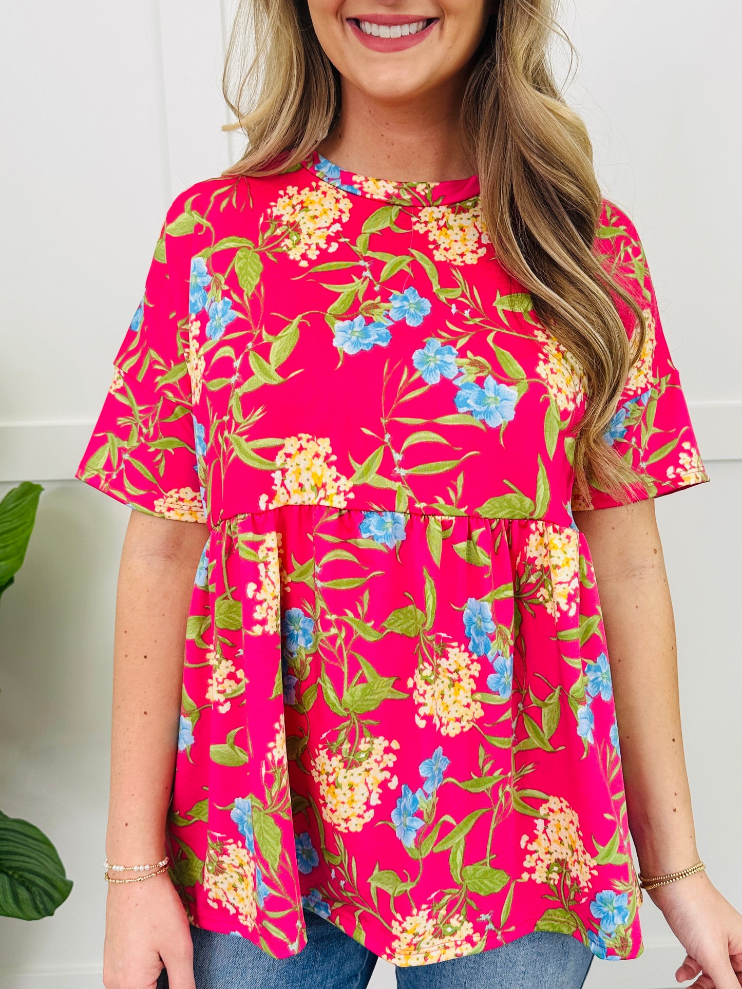 Growing On You Top in Fuchsia