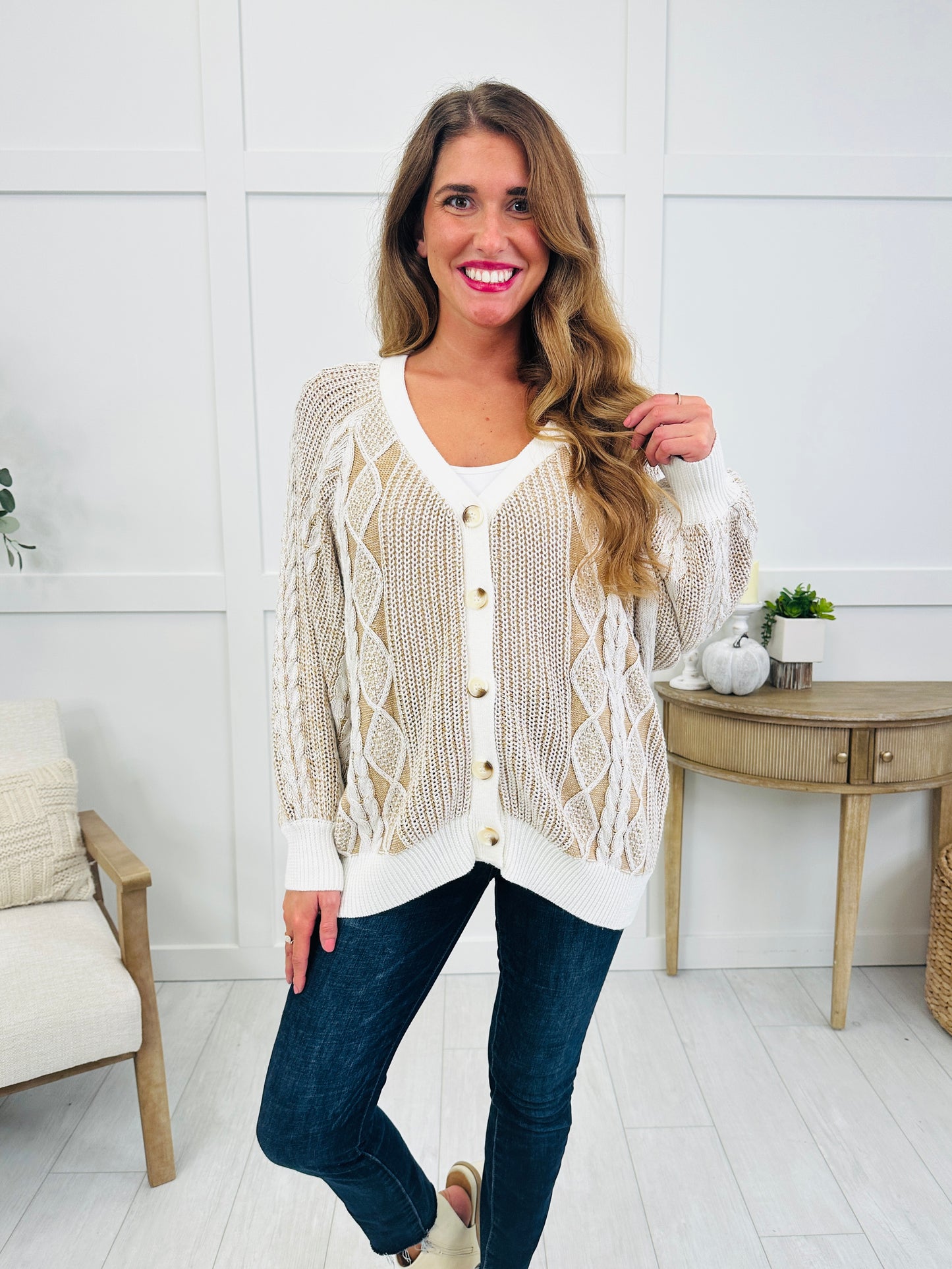 Sweet Comfort Cardigan In Taupe