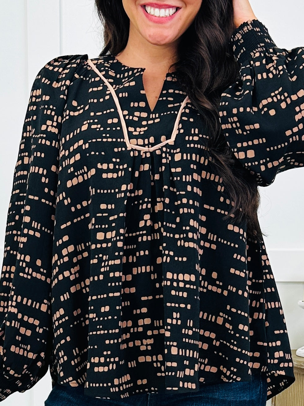 Midnight Confetti Blouse In Black