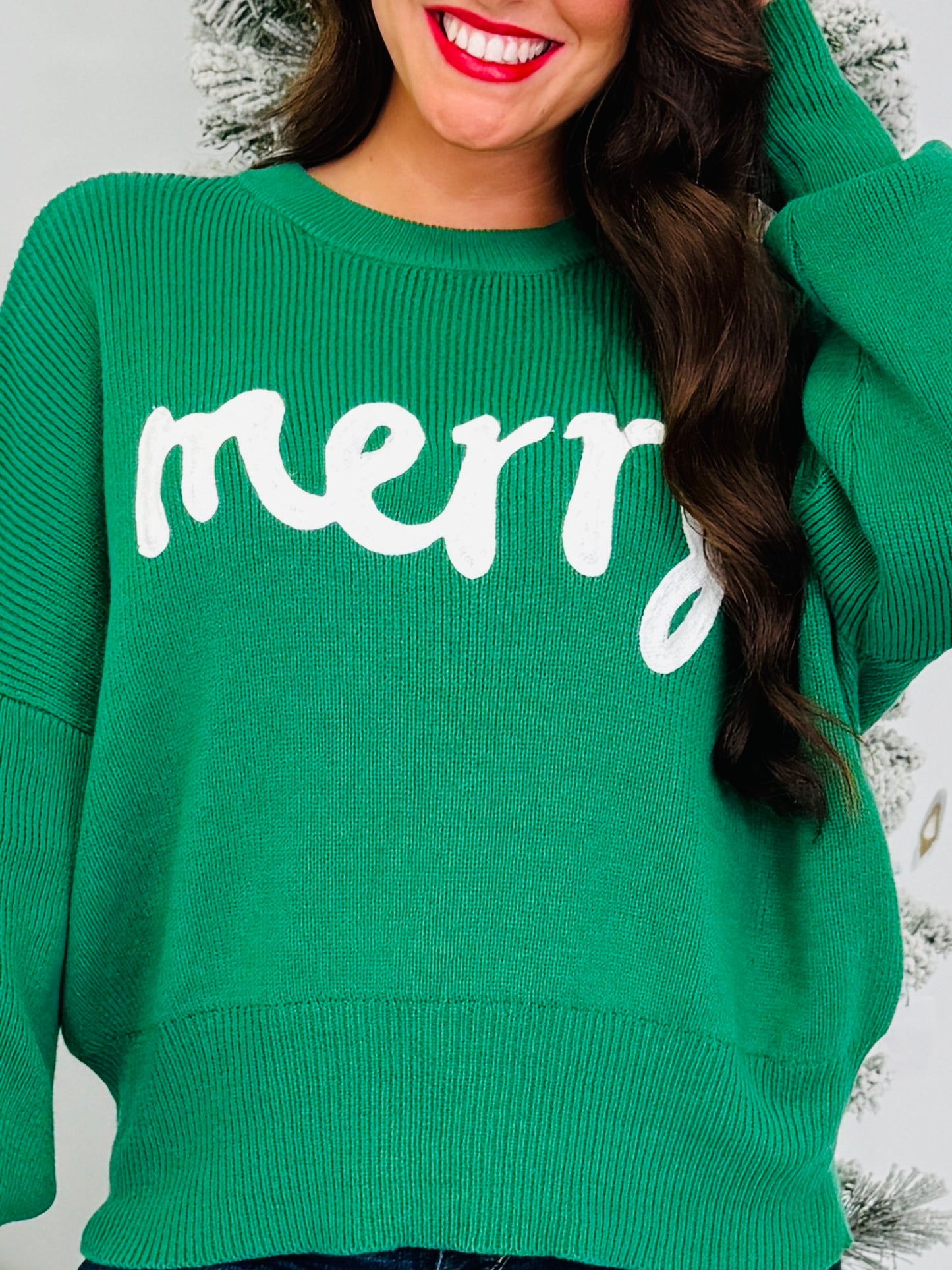 All Is Merry Sweater In Hunter Green