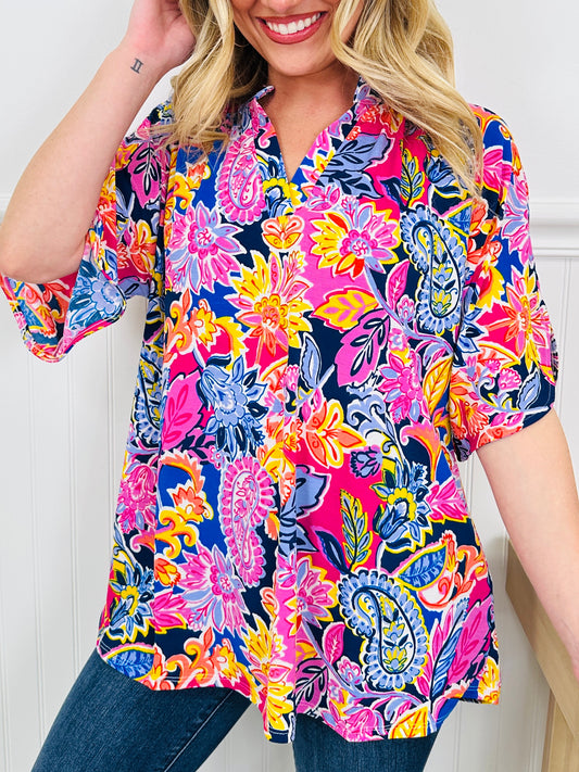 Radiate Sunshine Top in Siesta Key Print