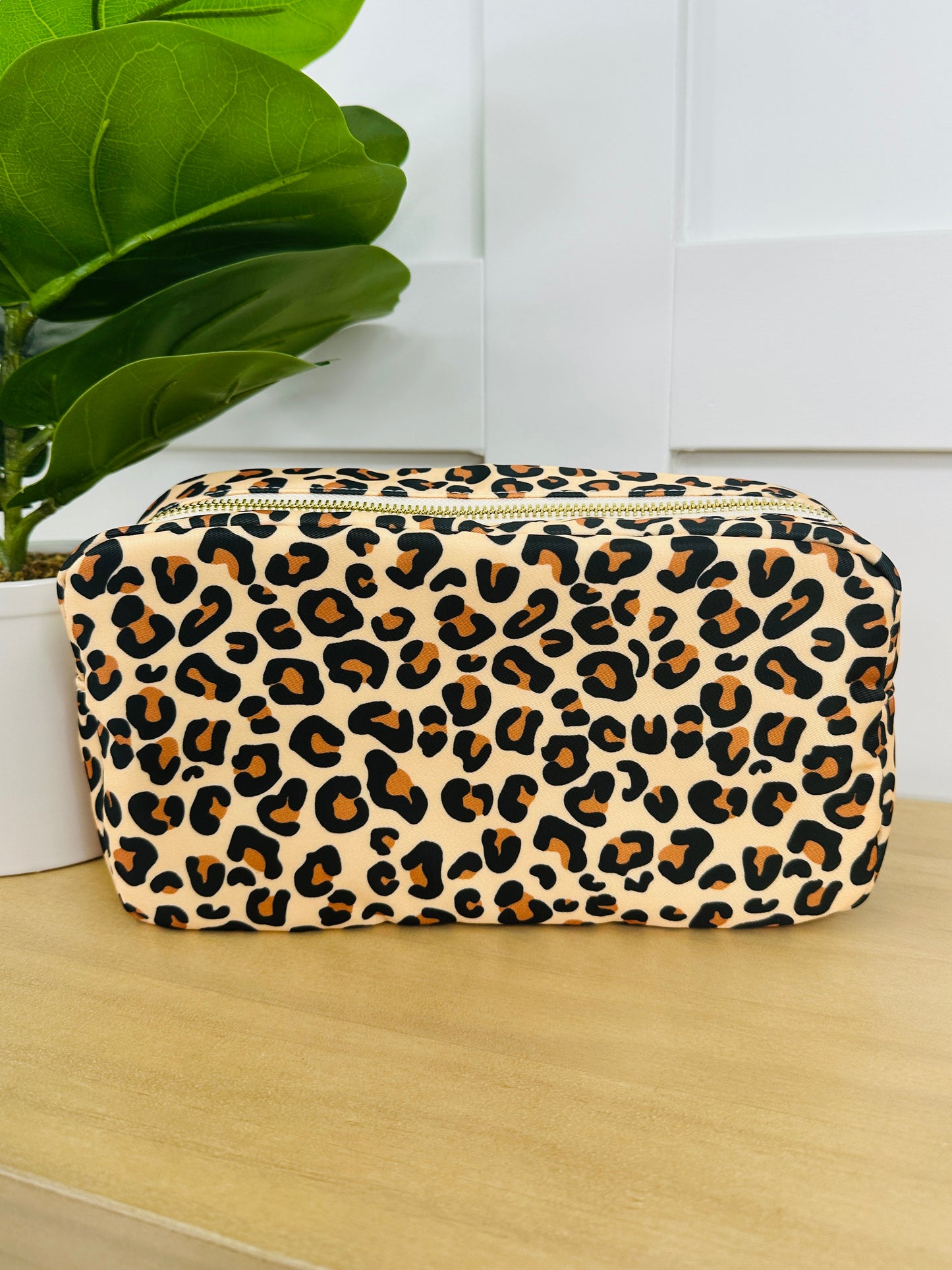 Leopard Print Set Of 4 Cosmetic Bags