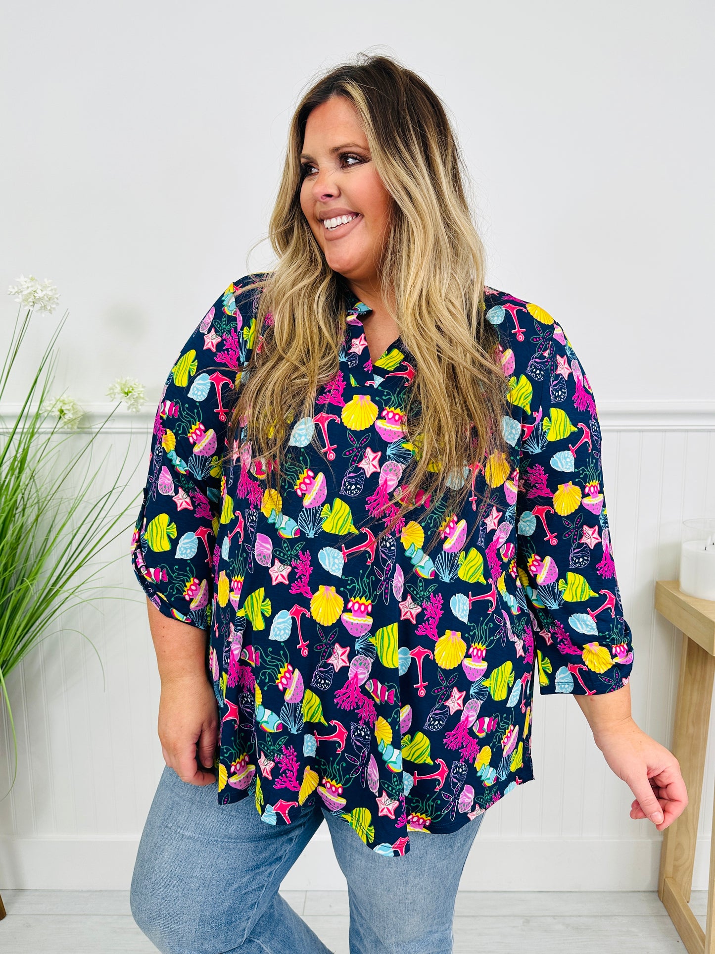 Sweet Like Spring Top in Nantucket Print