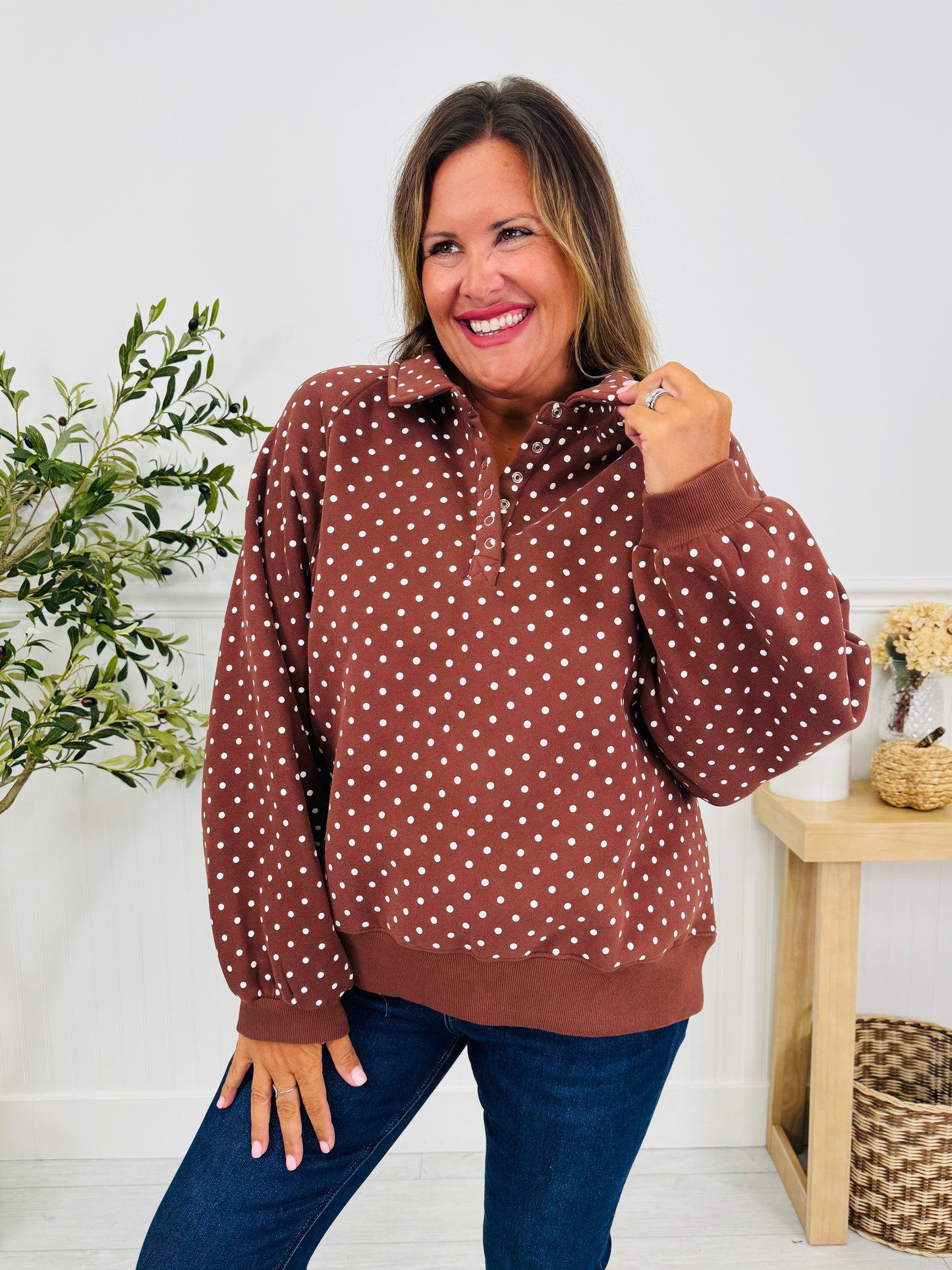 Polka Dot Perfection Pullover In Multiple Colors