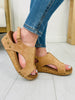 Studded Steps Wedges In Camel Faux Suede