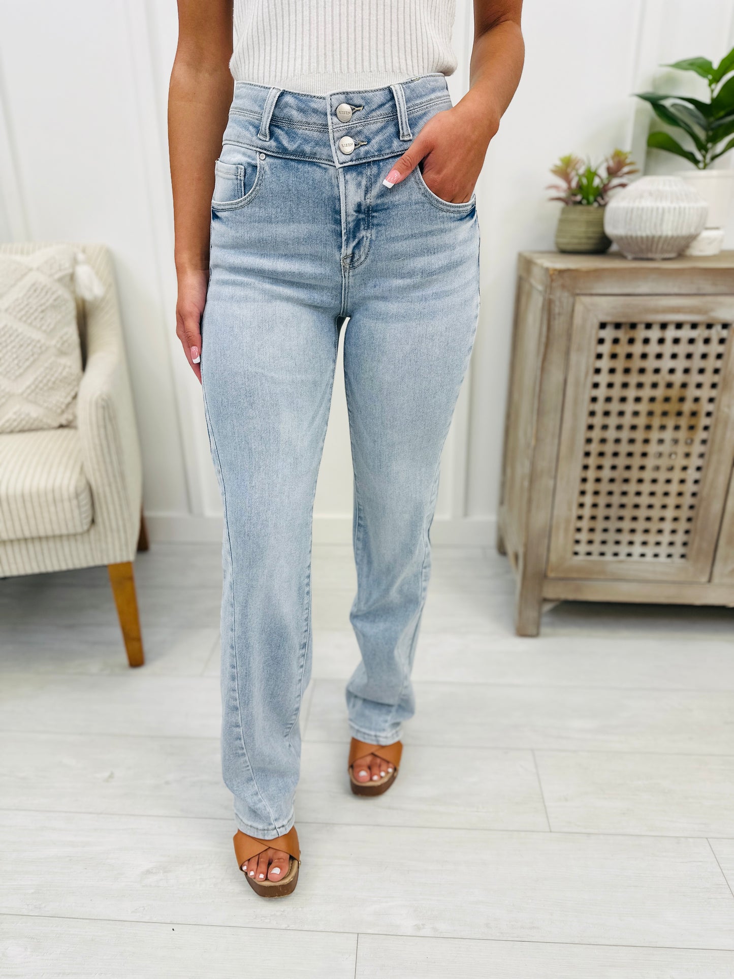 Risen Double Take Straight Leg Jeans in Reg/Curvy