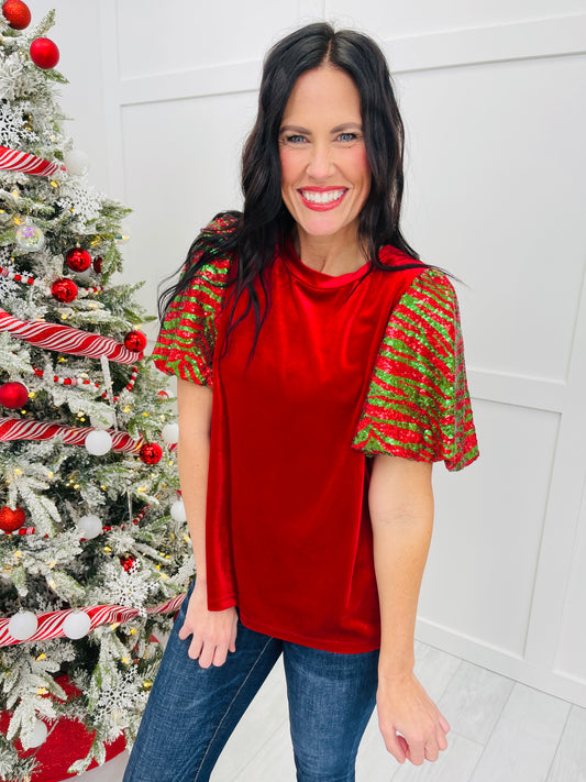 REG/CURVY Glimmering Garland Top