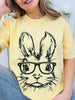 Bunny With Glasses Graphic Tee in Multiple Colors