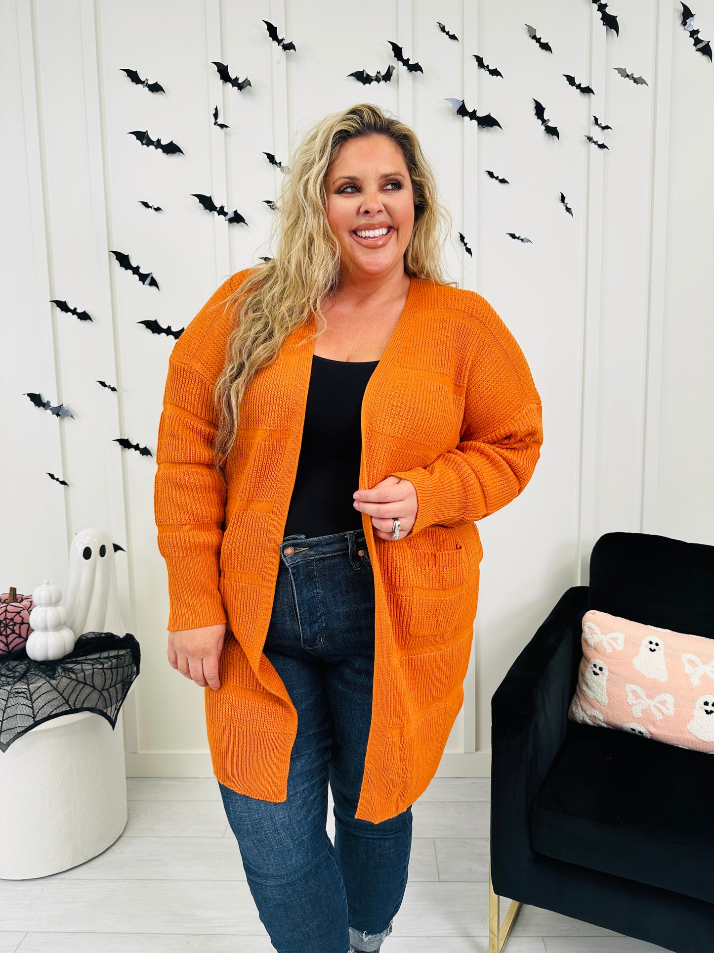 Pockets Full Of Calm Cardigan in Rust