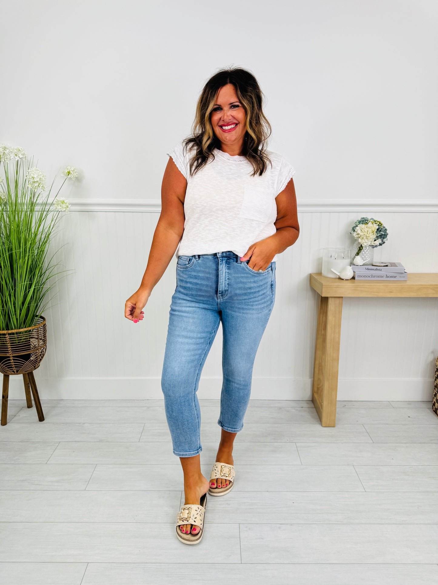 Easy Fit Tummy Control Capri Jeans in Three Inseams