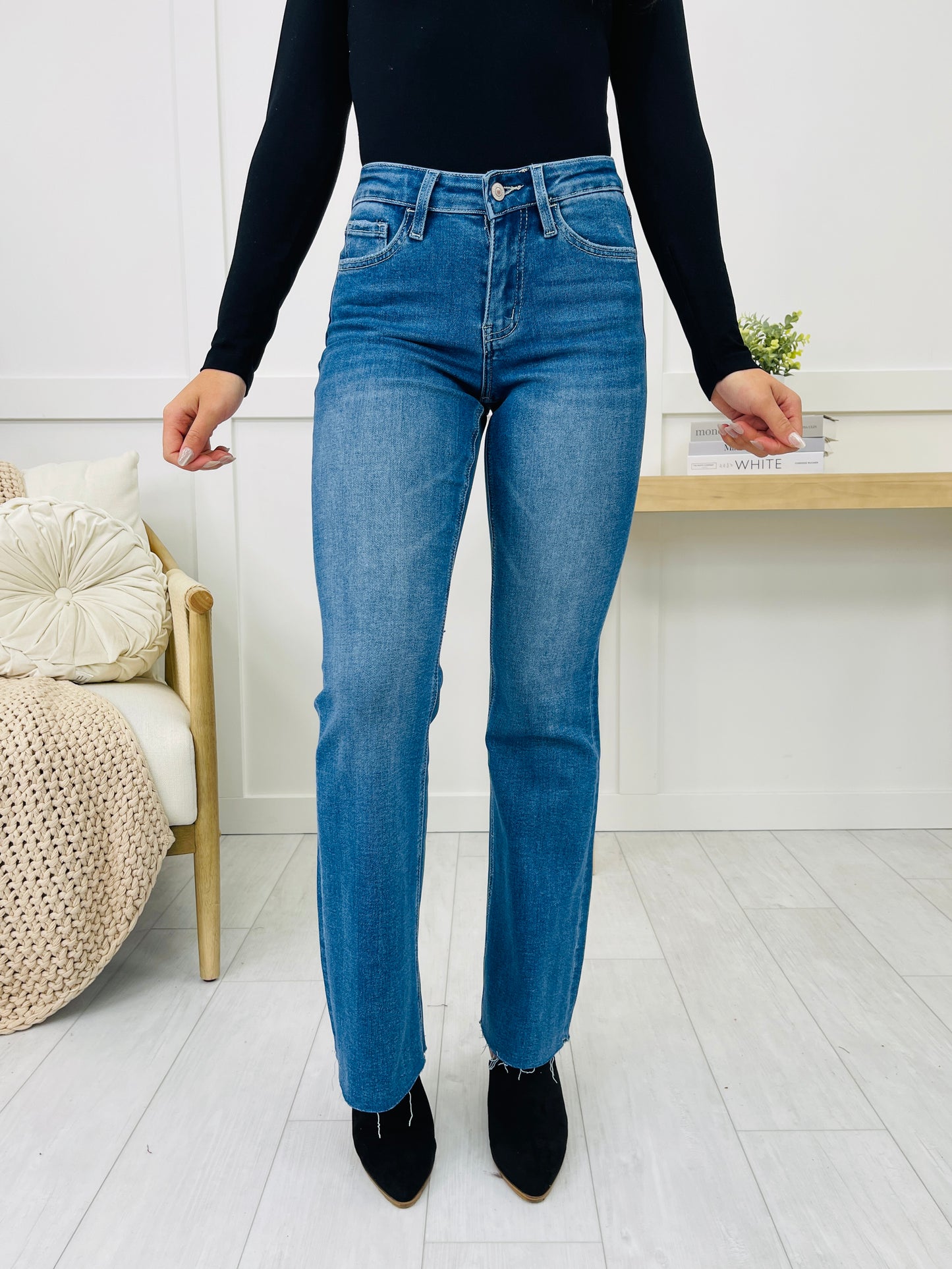 Lovervet Chill Vibes Only Relaxed Fit Flare Jeans in Reg/Curvy