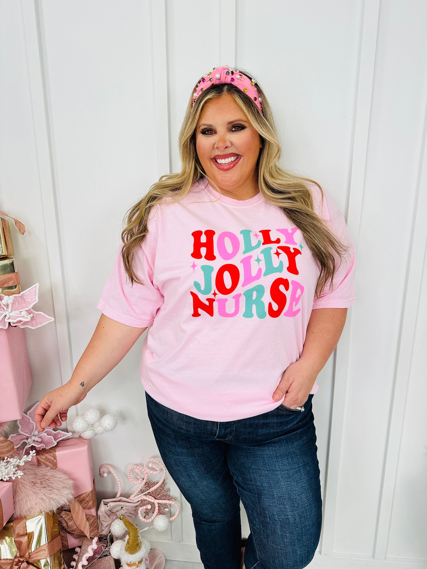 Holly Jolly Nurse Graphic Tee