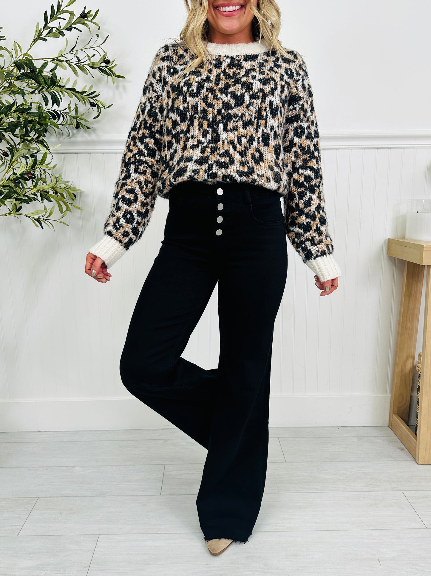 Bold Moves Tummy Control Black Wide Leg Jeans
