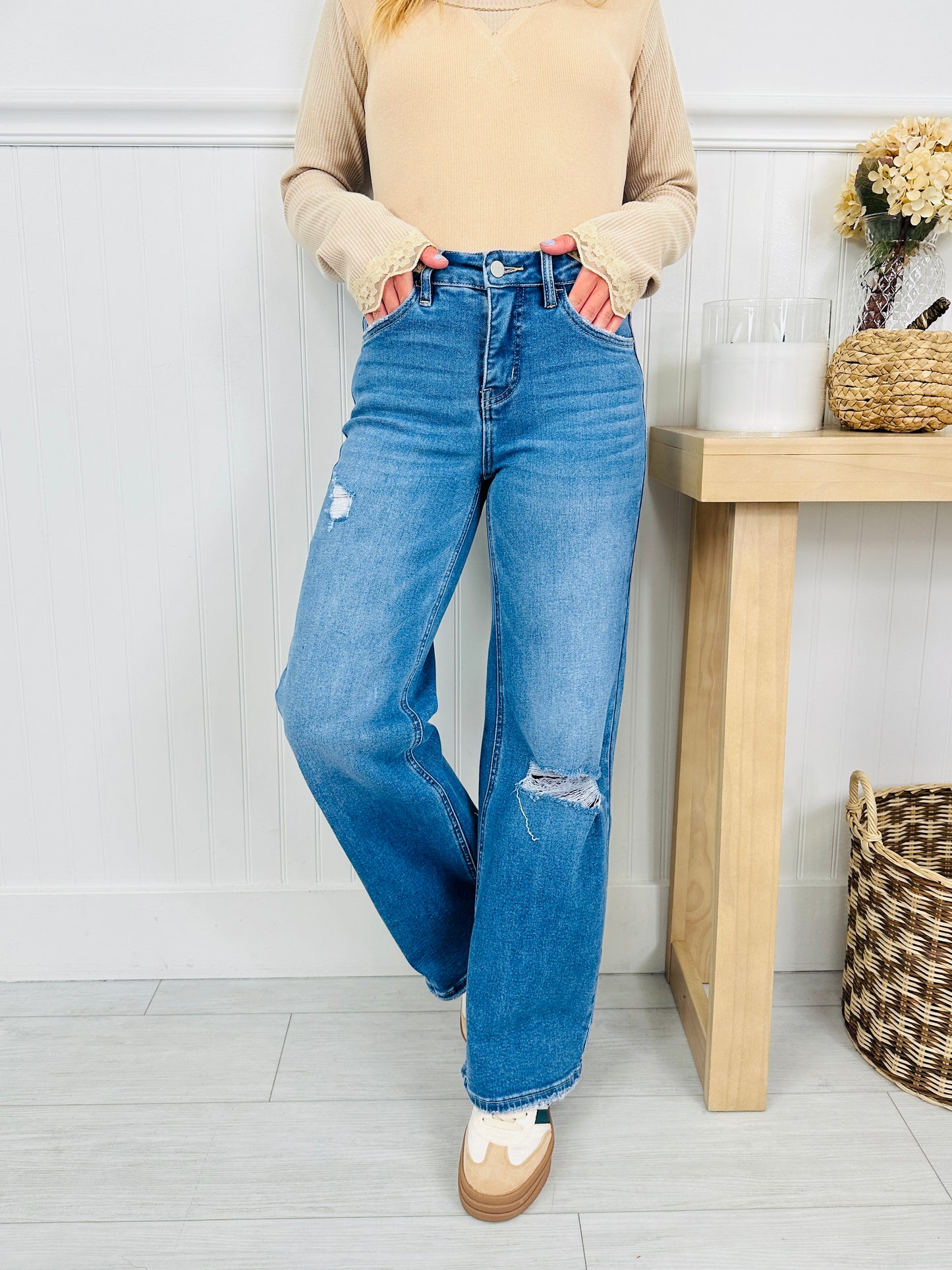 Relaxed & Ready Wide Leg Tummy Control Jeans In Multiple Inseams