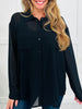 City Lights Button Down In Black