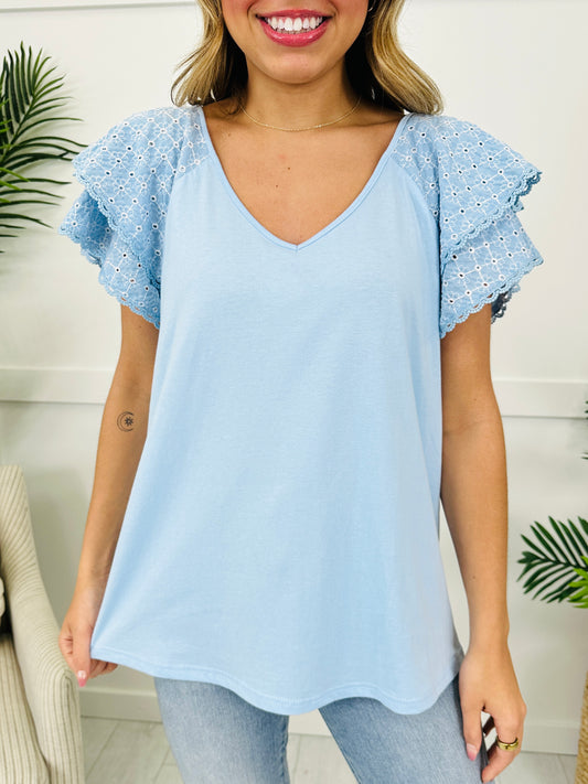 Above The Clouds Top in Sky Blue