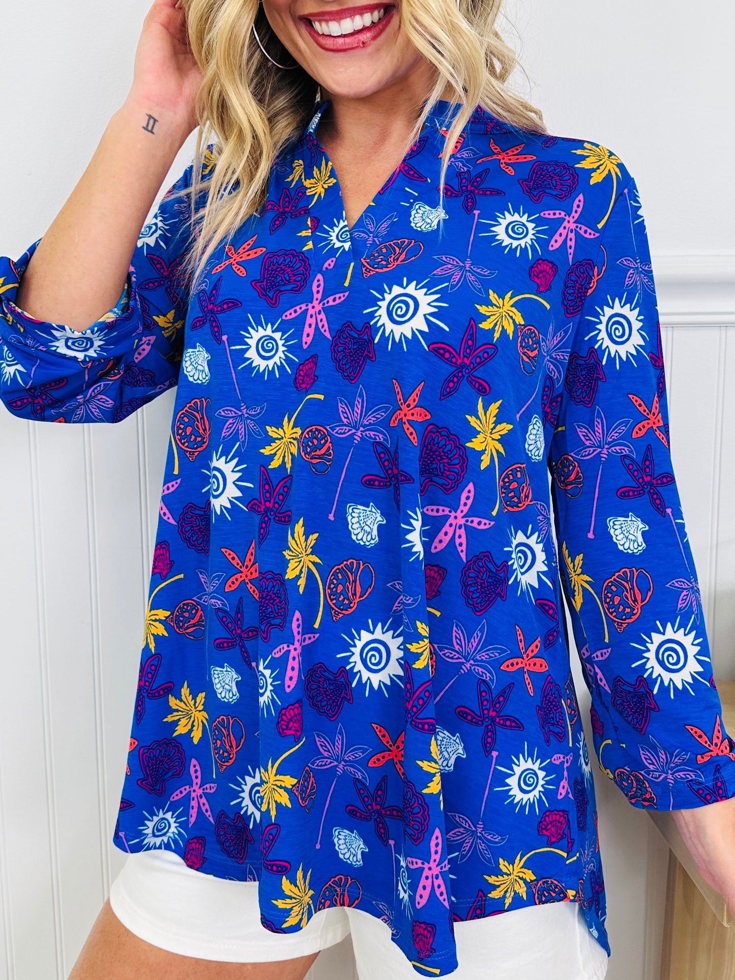 Sweet Like Spring Top in Key West Print
