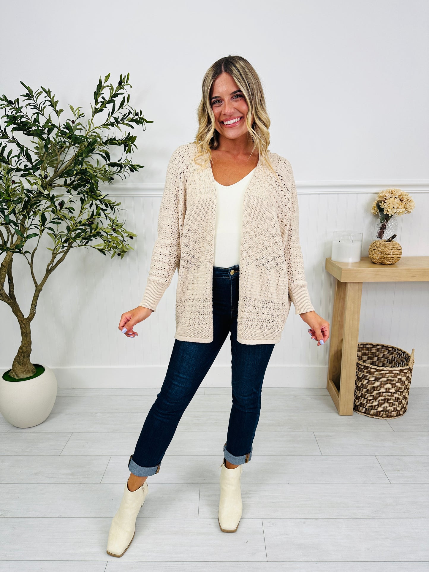 Throw It On Cardigan In Natural