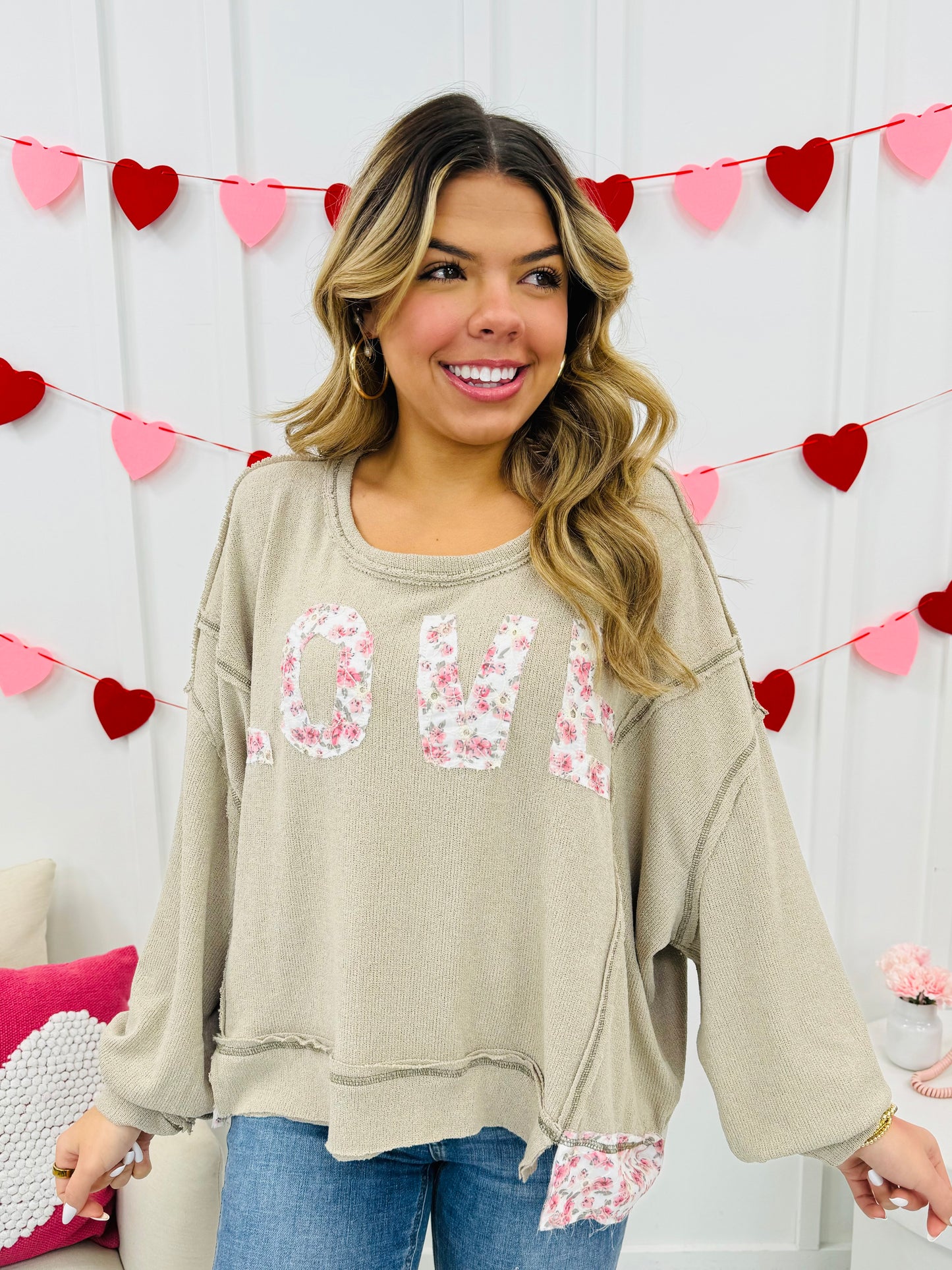 Heartfelt Petals Pullover In Latte