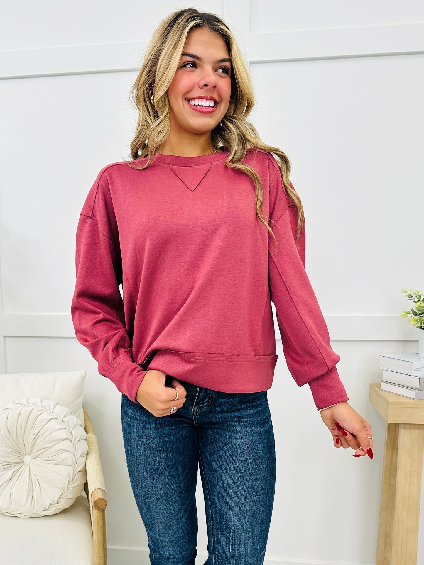 REG/CURVY Rosy Relaxation Pullover