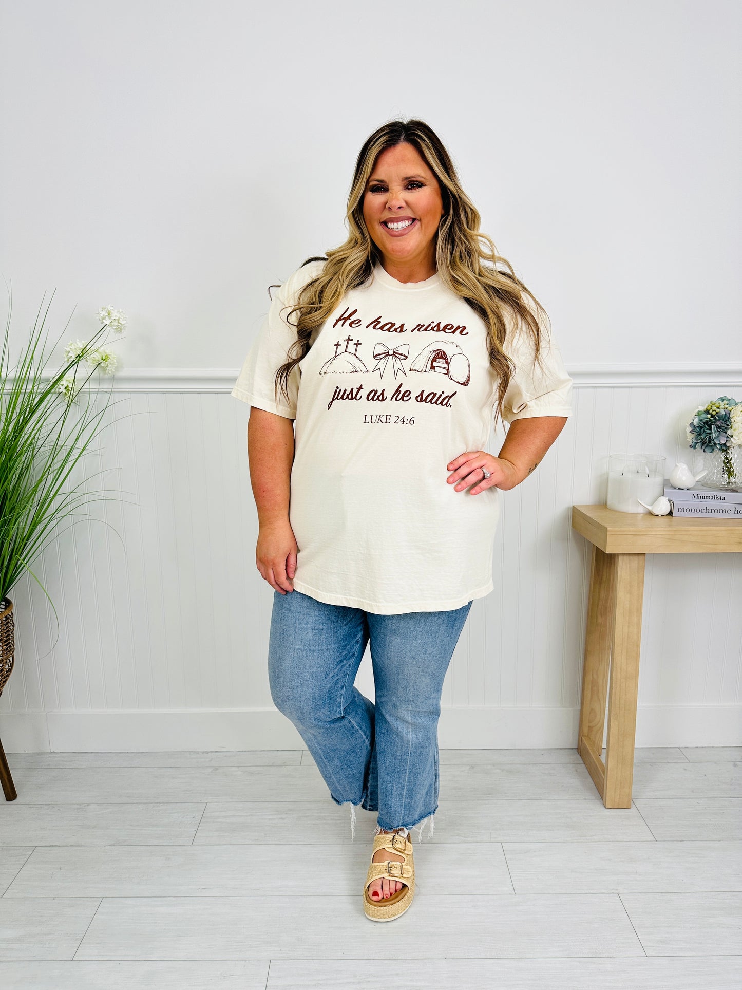 He Has Risen Luke 24:6 Graphic Tee