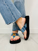 Coastal Wave Flip Flops In Blue Multi