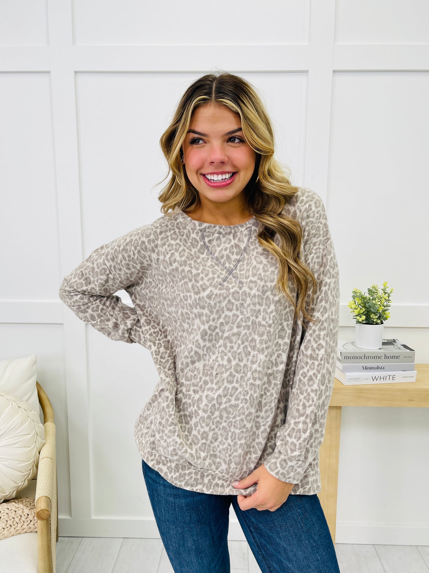 Prowl Perfection Top In Taupe Leopard